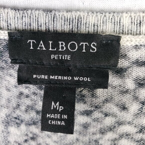Talbots 100% Merino Wool Sweater Light Pullover Python Print Snakeskin size MP - Picture 2 of 8